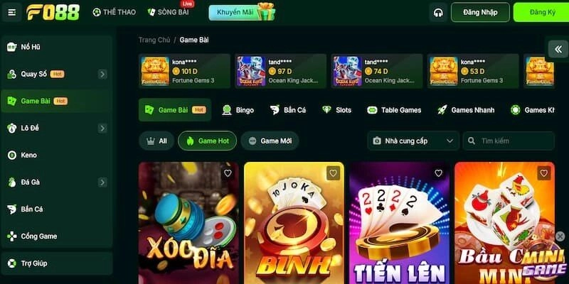 Những thể loại cá cược có tại nhà cái Fo88